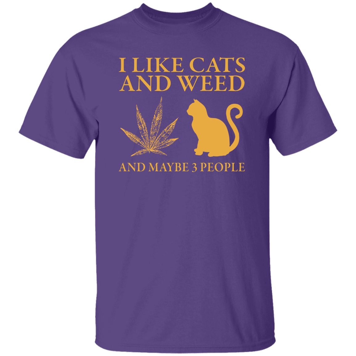 I Like Cats And Weed And Maybe 3 People Vintage  T-Shirt