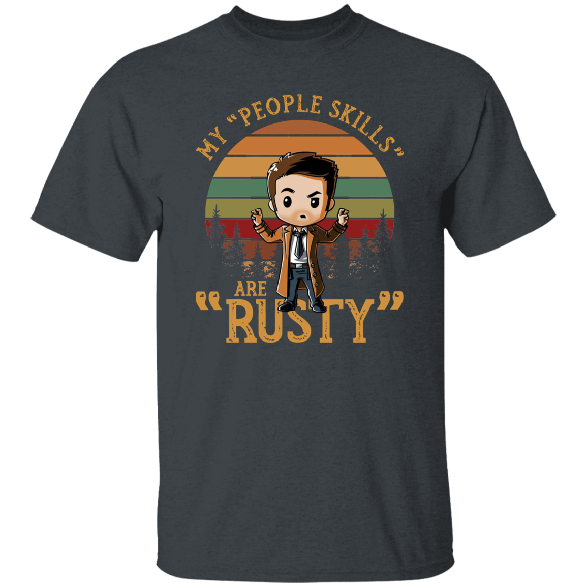 Chibi Castiel Supernatural My People Skills Are Rusty T-Shirt