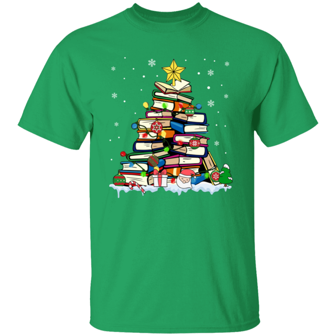 Christmas Tree Made Of Books T-Shirt - ID08102424