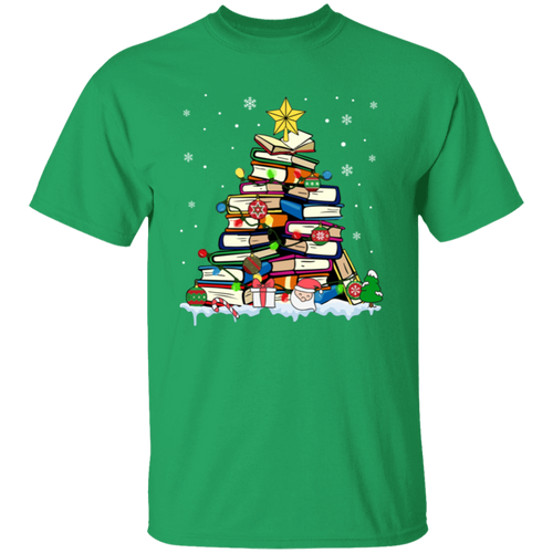 Christmas Tree Made Of Books T-Shirt - ID08102424