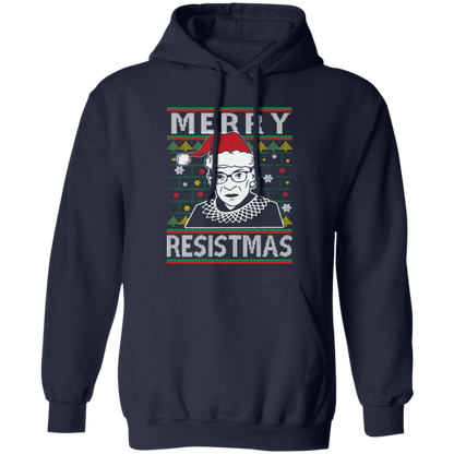 Merry Resistmas Ruth Bader Ginsburg Ugly Christmas G185 Pullover Hoodie - 96566245 - lucy