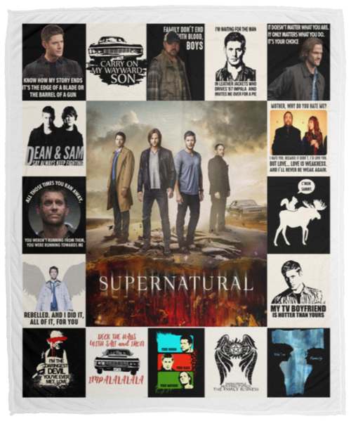 Supernatural Dean Winchester Fleece Blanket, Premium Sherpa Blanket, Supernatural Blanket, Winchester Blanket, Dean Sam Quilt	VPM Cozy Plush Fleece Blanket - 50x60