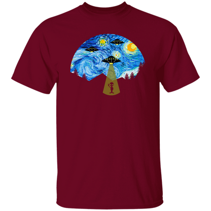 Starry Night UFO Alien Vintage T-Shirt