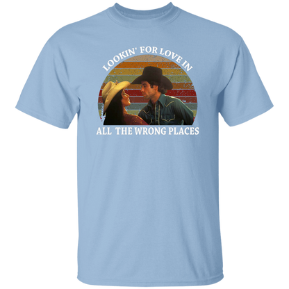 Lookin' for Love In All The Wrong Places Vintage T-Shirt, Urban Cowboy Shirt, Cowboy Lovers Shirt, Gift Tee For You And Your FriendsG500 5.3 oz. T-Shirt