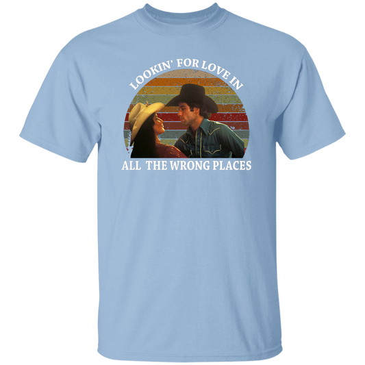 Lookin' for Love In All The Wrong Places Vintage T-Shirt, Urban Cowboy Shirt, Cowboy Lovers Shirt, Gift Tee For You And Your FriendsG500 5.3 oz. T-Shirt