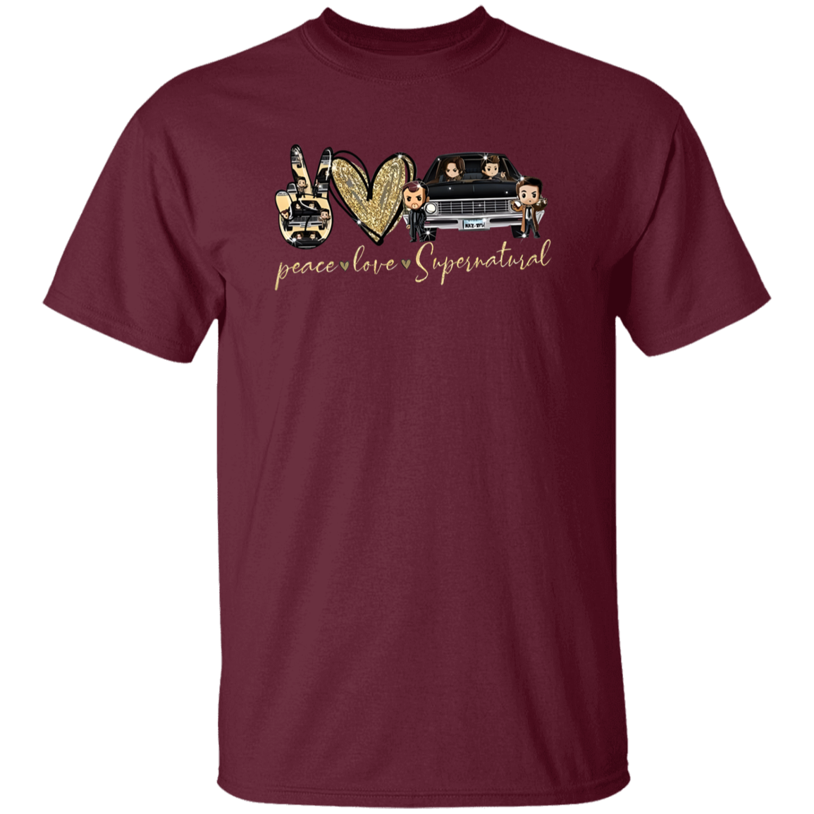 Supernatural Chibi Peace Love Design For Fans Of Supernatural T-Shirt