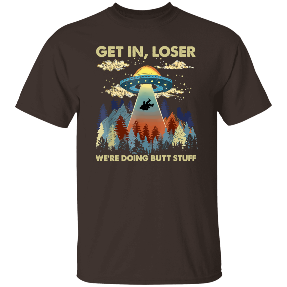 Bigfoot Alien Ufo Shirt Bigfoot Get In Loser Vintage T-Shirt