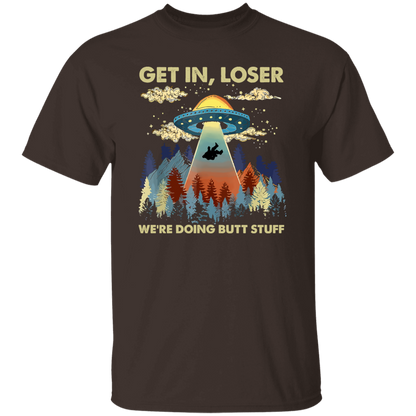 Bigfoot Alien Ufo Shirt Bigfoot Get In Loser Vintage T-Shirt