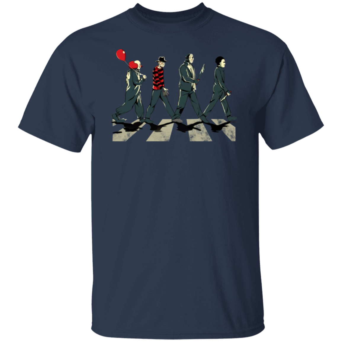 Horror Movie Characters Abbey Road T-Shirt - leleart