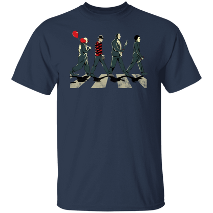 Horror Movie Characters Abbey Road T-Shirt - leleart