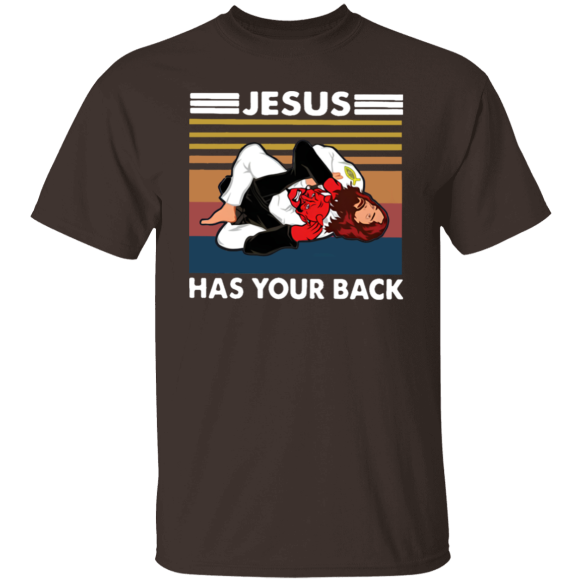 Jiu Jitsu Jesus Has Your Back Funny Christian Gift Vintage T-Shirt - leleart