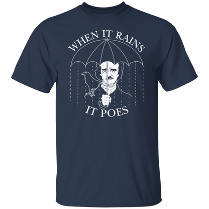 When It Rains It Poes Teacher T-Shirt - CDCraft