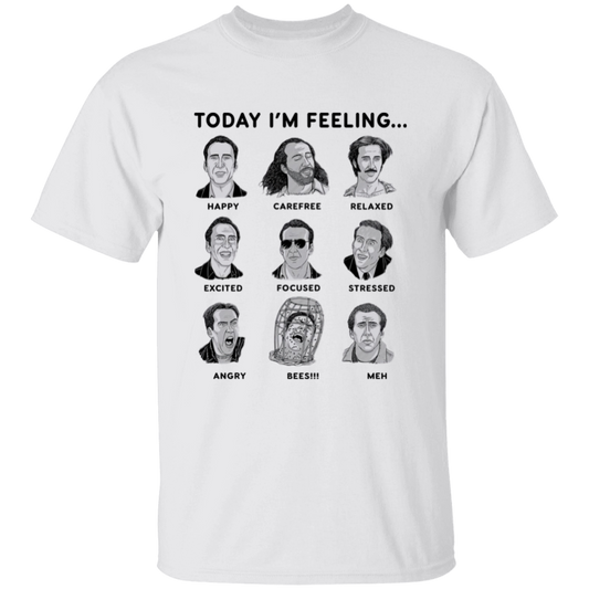 Nicolas Cage Today I'm Feeling Vintage T-Shirt, Nicolas Cage Shirt, Nicolas Cage Lovers Shirt, Actor Shirt, Comedian Shirt, Cage ShirtG500B Youth 5.3 oz 100% Cotton T-Shirt