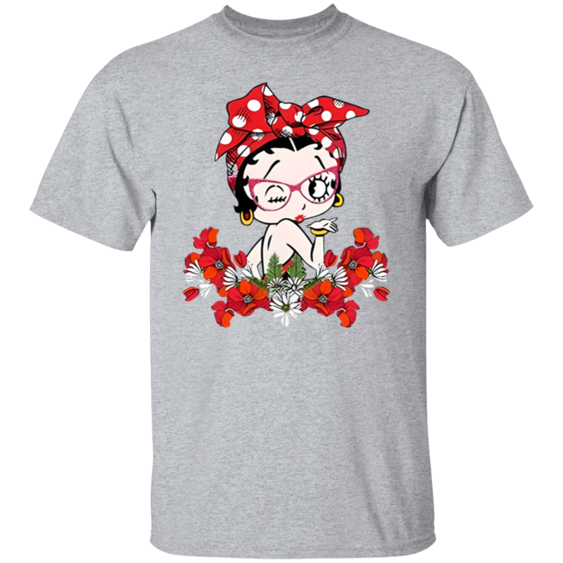 Betty Boop Flower  T-Shirt - leleart