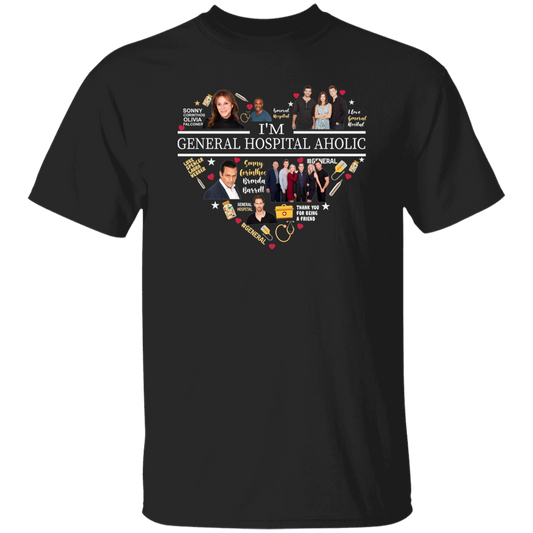 I’m A General Hospital Aholic Heart Unisex Vintage T-Shirt, General Hospital Shirt, Love General Hospital	G500 5.3 oz. T-Shirt