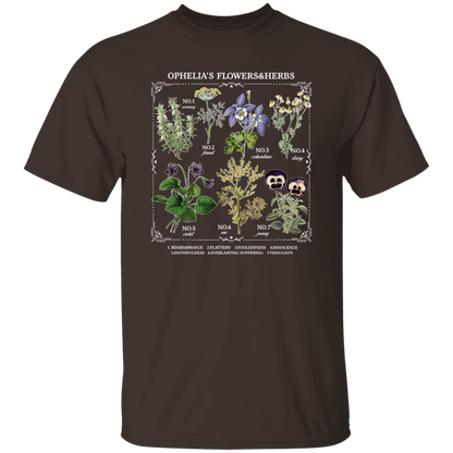 Ophelia's Flowers And Herbs Funny Literature Teacher Vintage T-Shirt