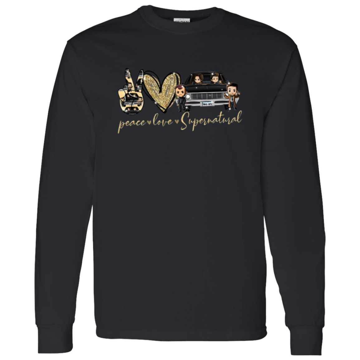 Supernatural Chibi Peace Love Design For Fans Of Supernatural  T-Shirt - LONG SLEEVE