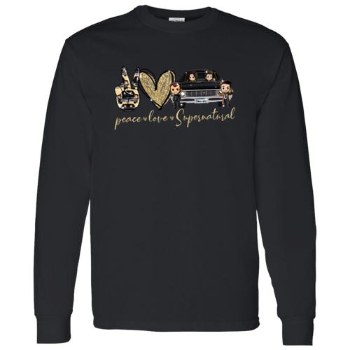 Supernatural Chibi Peace Love Design For Fans Of Supernatural  T-Shirt - LONG SLEEVE