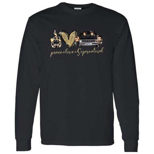 Supernatural Chibi Peace Love Design For Fans Of Supernatural  T-Shirt - LONG SLEEVE