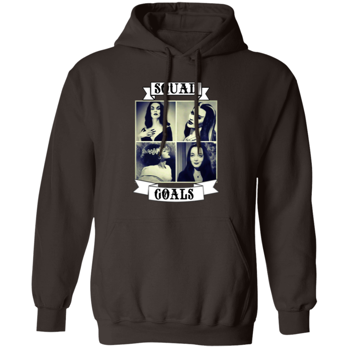 Squad Goals Vampira Morticia Adams Lily Munster Bride Of Frankenstein Gothic  Hoodie