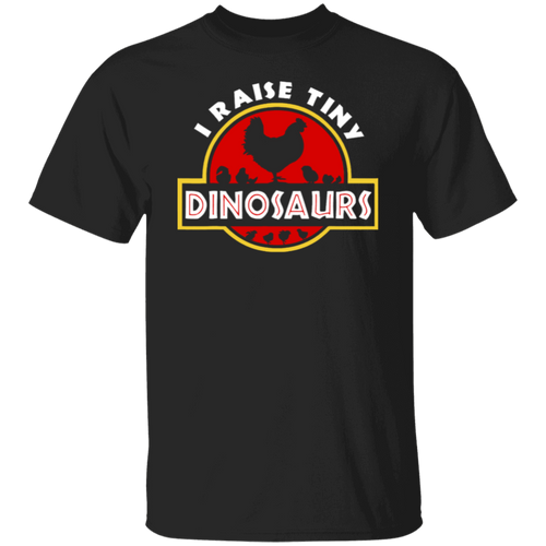 I Raise Tiny Dinosaurs Tee Funny Chicken Lover Farmer Gift Vintage T-Shirt - leleart