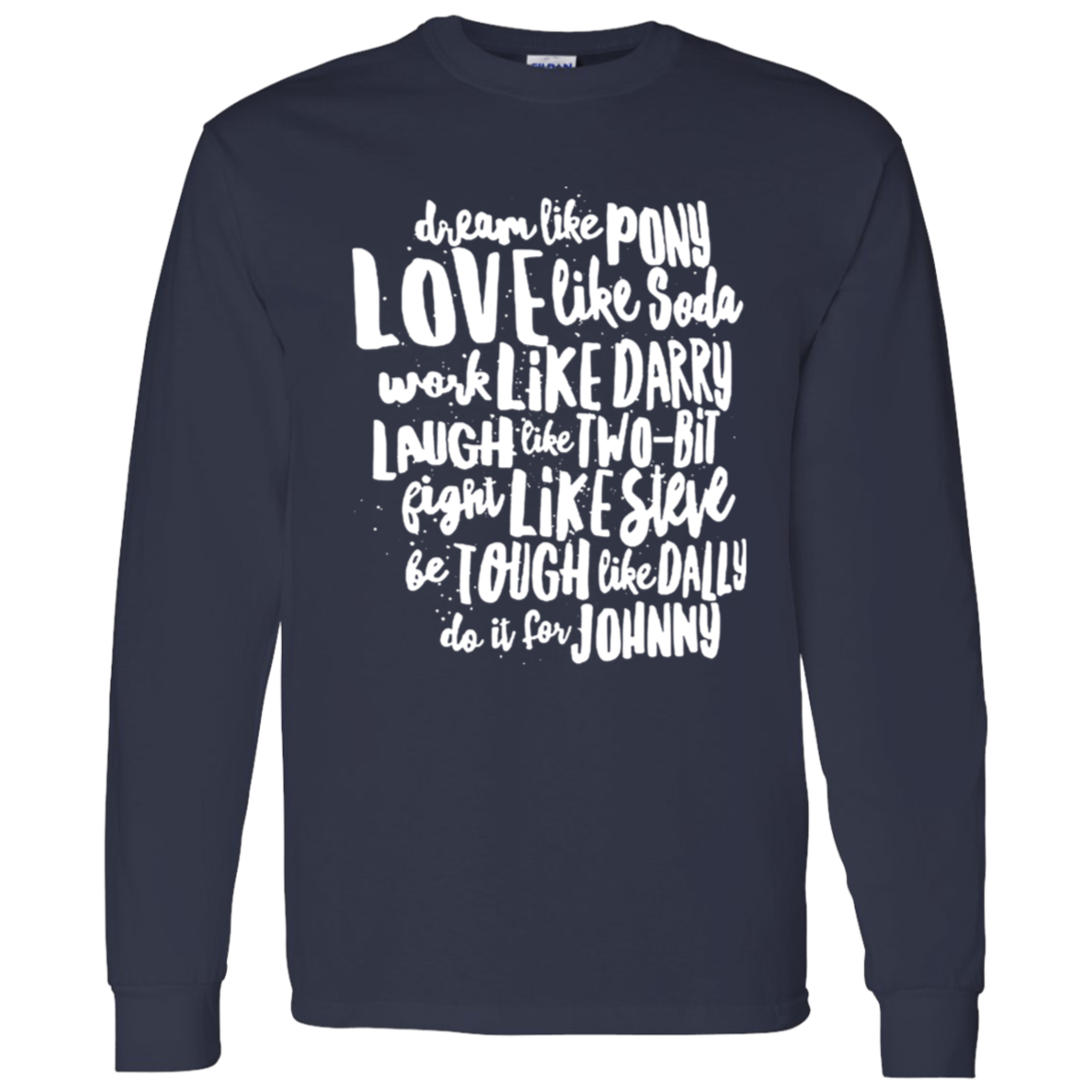 The Outsiders Character Names Funny Literature Teacher Vintage T-Shirt - LONG SLEEVE