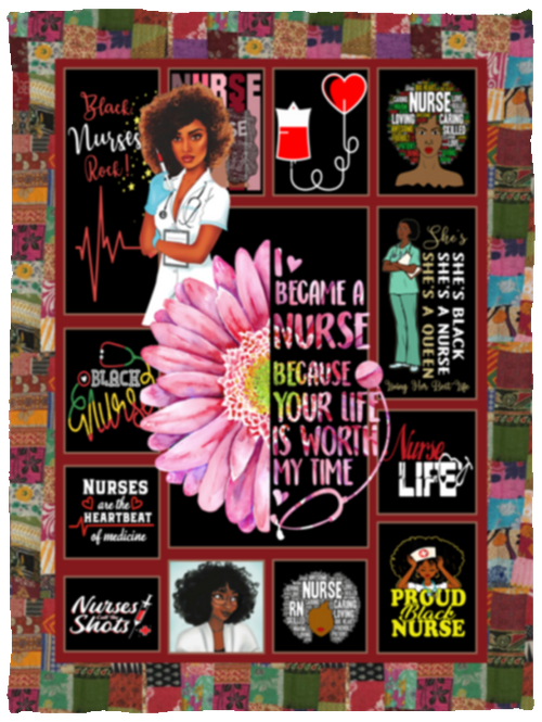 Black Nurses Nurse Life Fleece Blanket, Premium Sherpa Blanket, Nurse Blanket, Medicine Blanket, Nurse Life Blanket	VPS Cozy Plush Fleece Blanket - 30x40