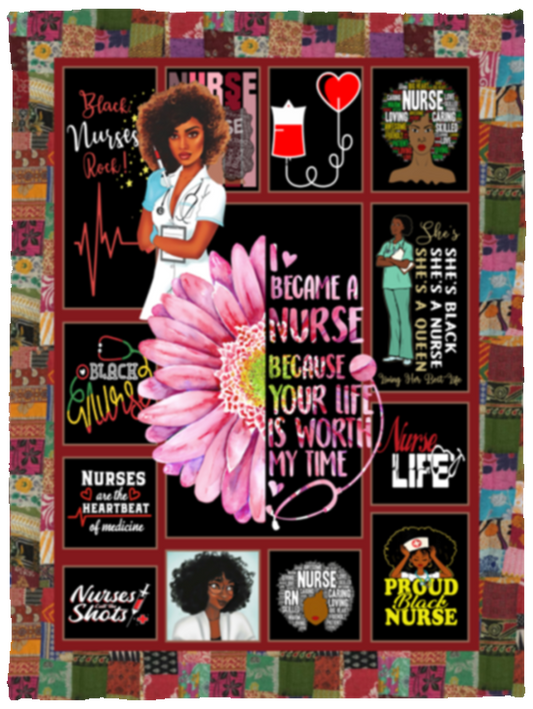 Black Nurses Nurse Life Fleece Blanket, Premium Sherpa Blanket, Nurse Blanket, Medicine Blanket, Nurse Life Blanket	VPS Cozy Plush Fleece Blanket - 30x40