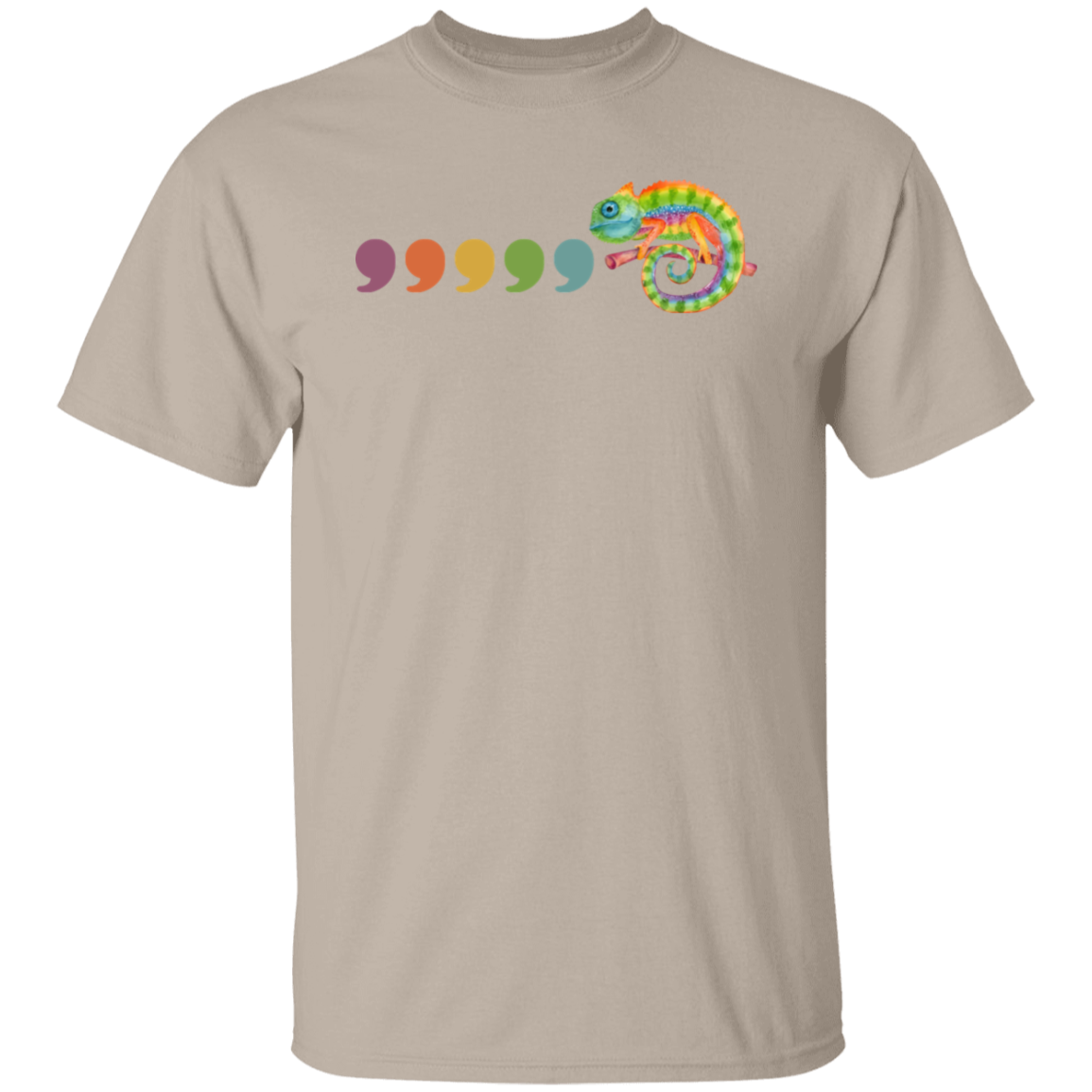 Comma Comma Chameleon Teacher T-Shirt - lapicta