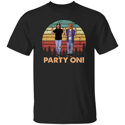 Party On Vintage T-Shirt, Wayne's World Shirt, Wayne and Garth 90s Shirt	G500 5.3 oz. T-Shirt