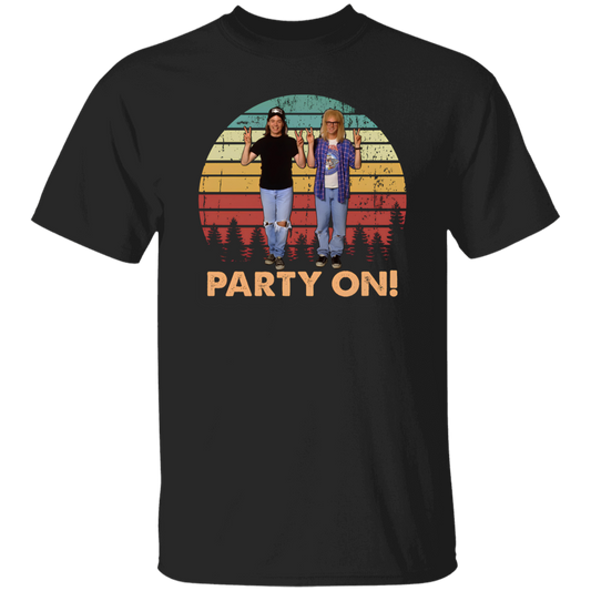 Party On Vintage T-Shirt, Wayne's World Shirt, Wayne and Garth 90s Shirt	G500 5.3 oz. T-Shirt