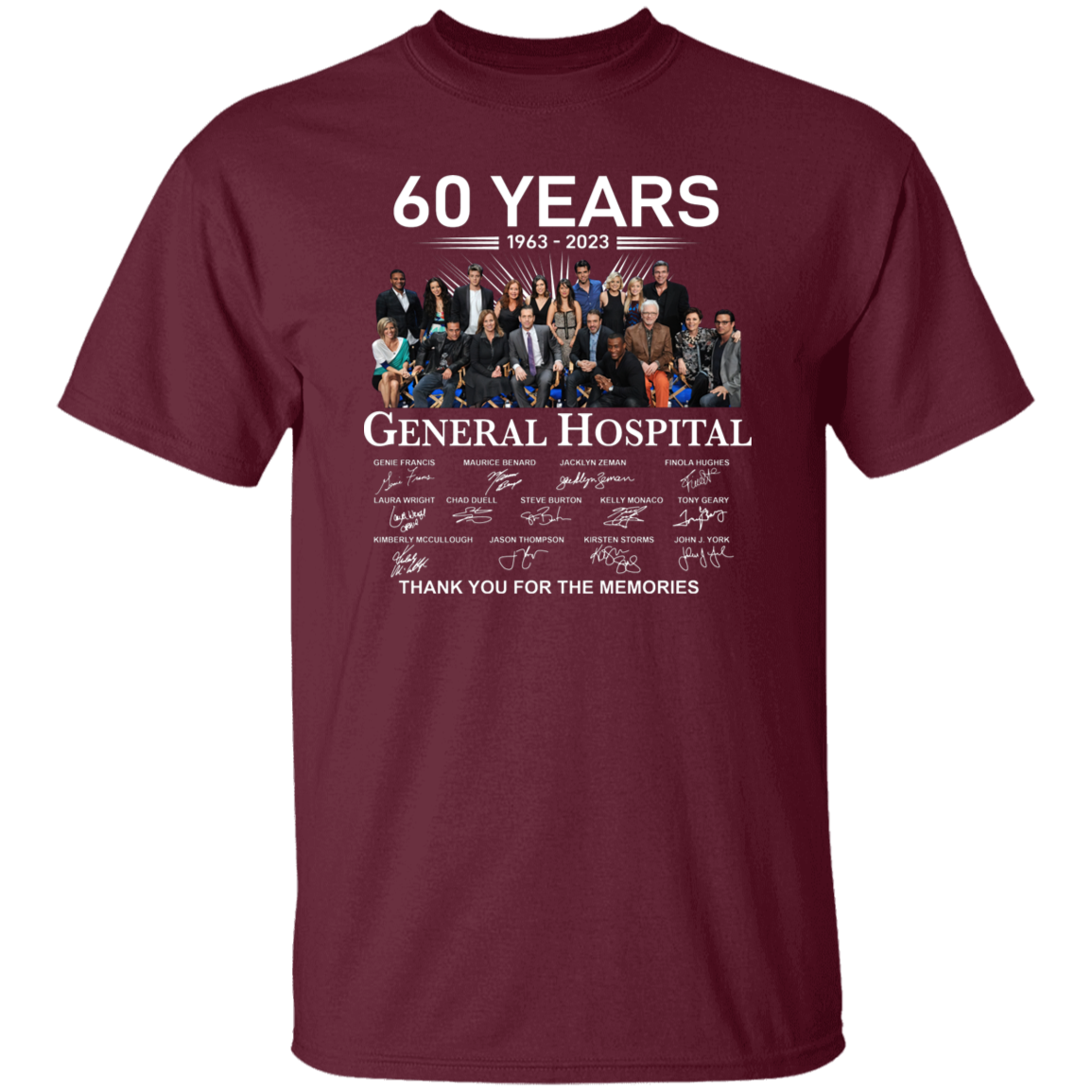 General Hospital 60 Years 1963 2023 Signatures Thank You For The Memories Vintage T-Shirt