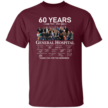 General Hospital 60 Years 1963 2023 Signatures Thank You For The Memories Vintage T-Shirt