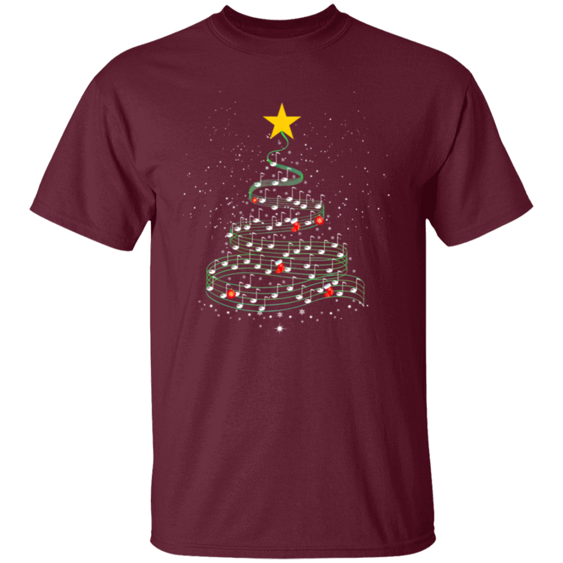Music Note Christmas Tree Teacher Vintage Unisex  T-Shirt - letter