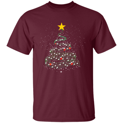 Music Note Christmas Tree Teacher Vintage Unisex  T-Shirt - letter