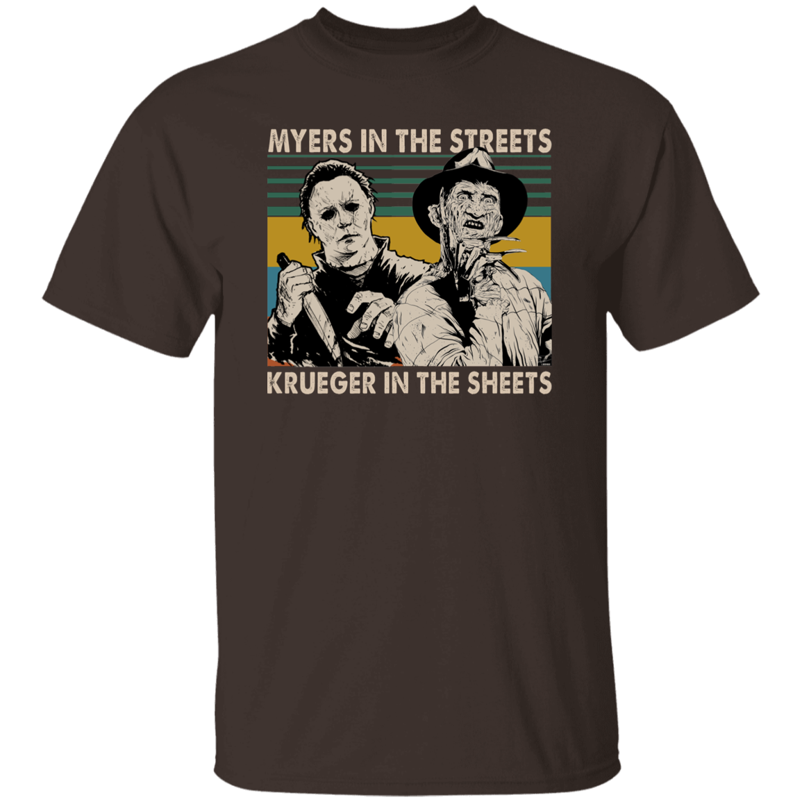 Michael Myers In The Streets Krueger In The Sheets Vintage T-Shirt
