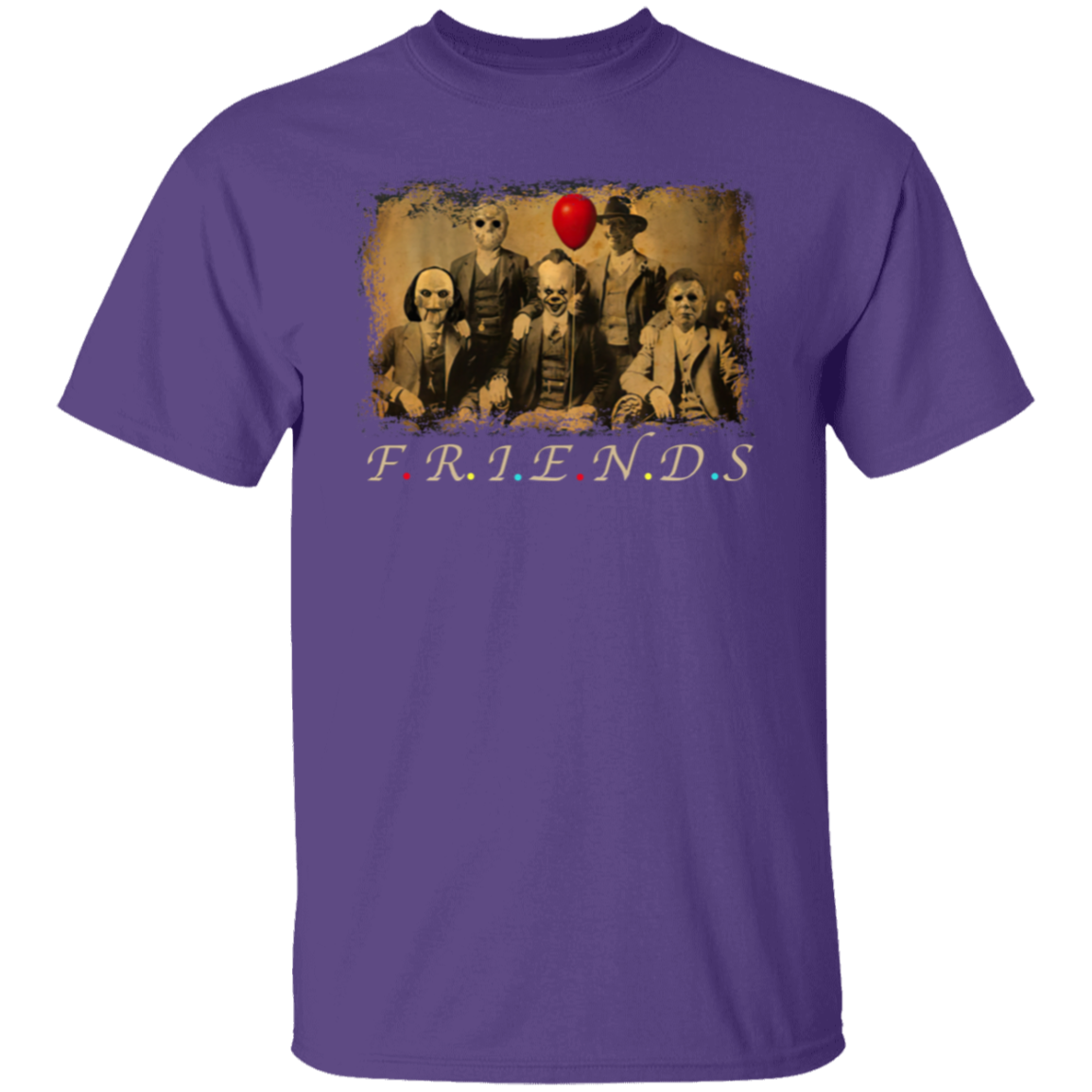 Friends Horror Five Characters Squad – Funny Halloween Movie T-Shirt - leleart