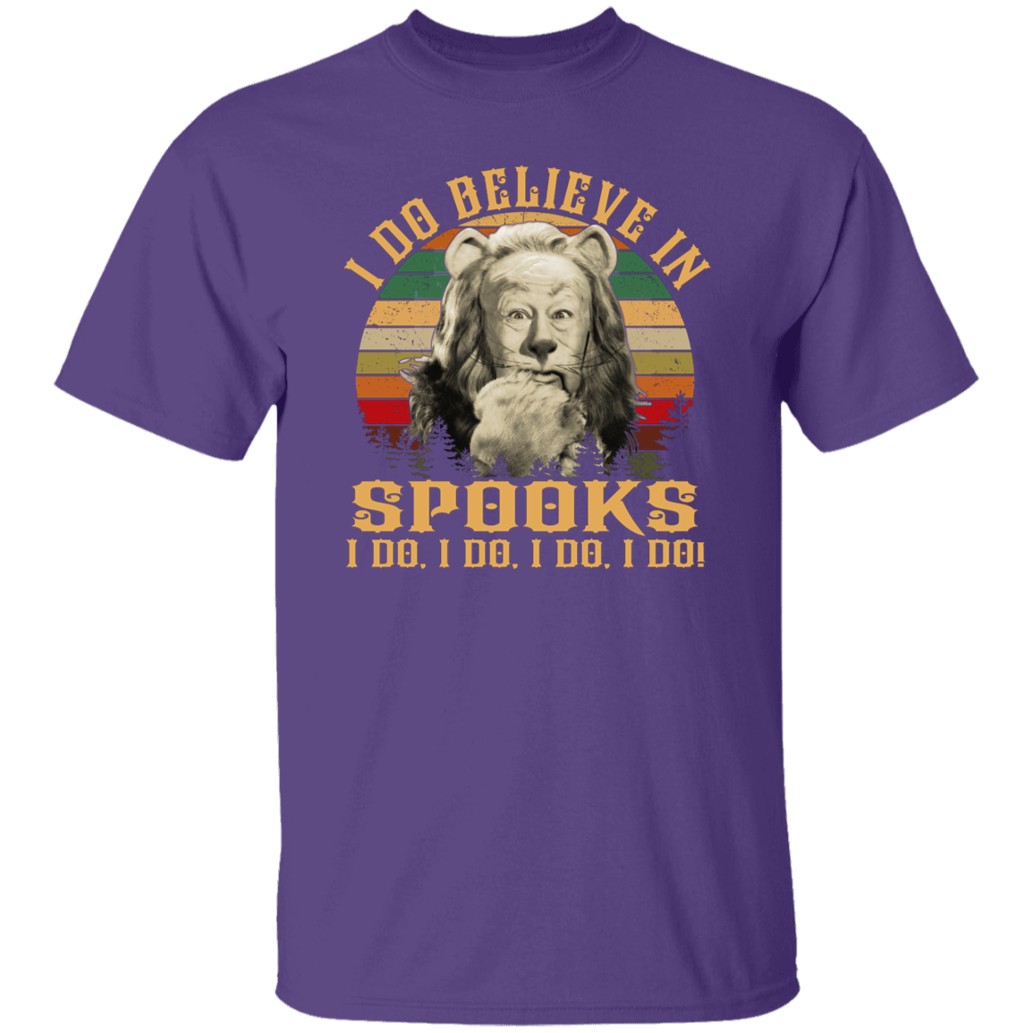 The Cowardly Lion I Do Believe In Spooks Vintage T-Shirt