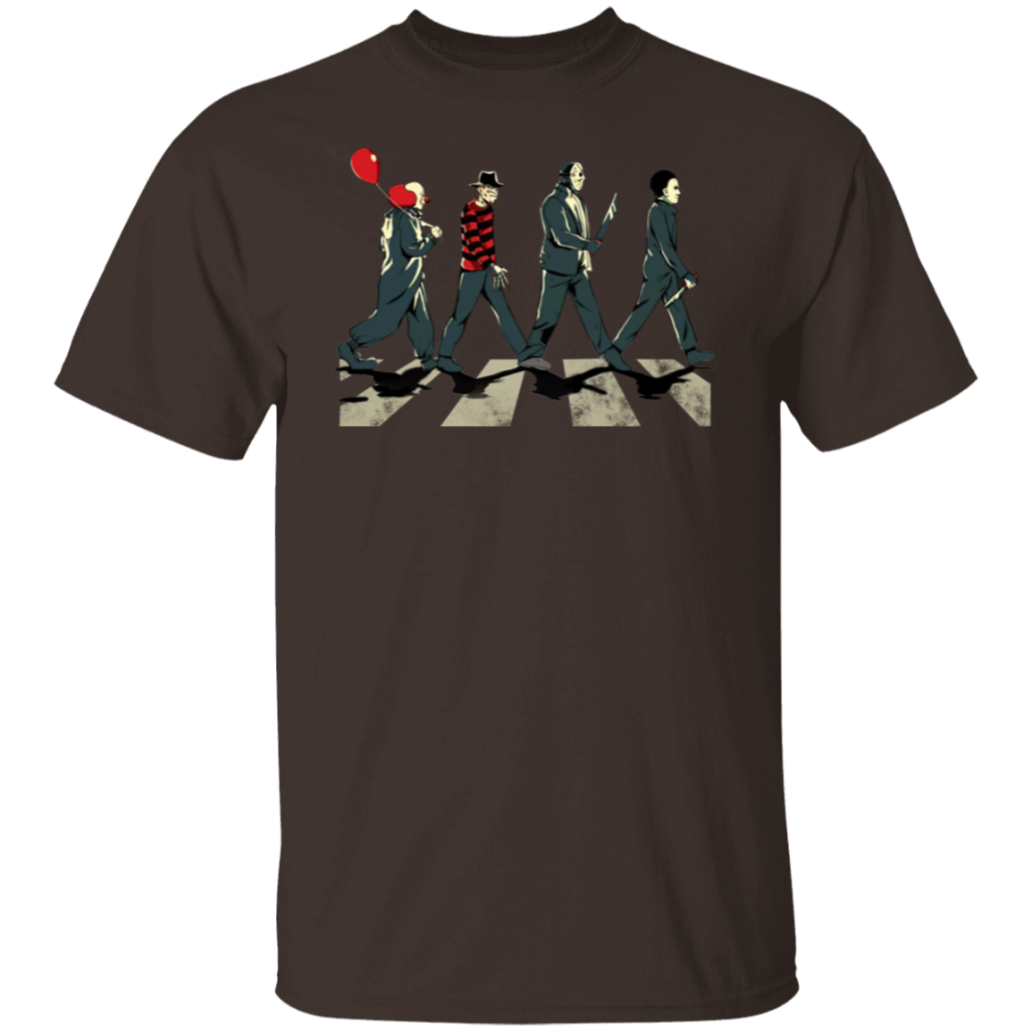Horror Movie Characters Abbey Road T-Shirt - leleart