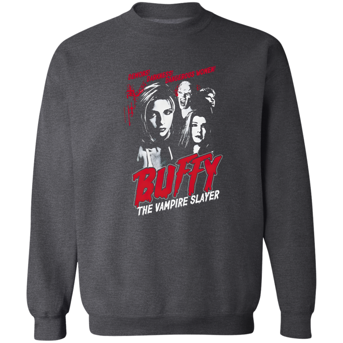 G180 Gildan Crewneck Pullover Sweatshirt Buffy The Vampire Slayer Buffy Unisex Vintage T-Shirt