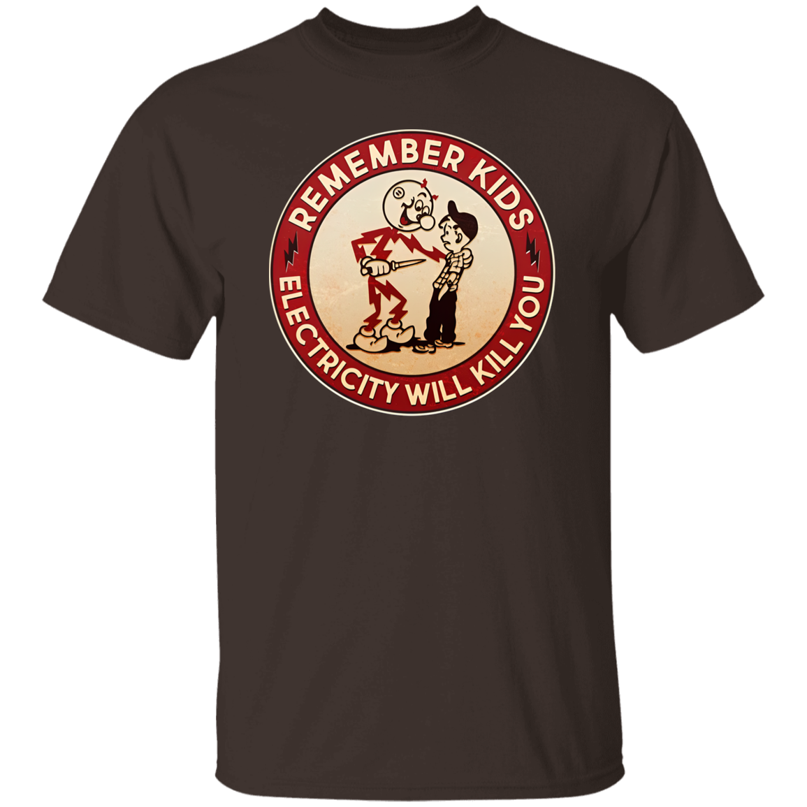 Funny Retro Vintage Electricity Will Kill You Emblem Vintage T-Shirt