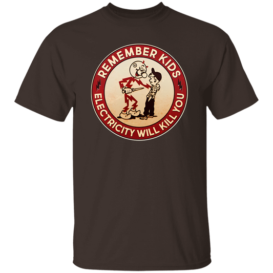 Funny Retro Vintage Electricity Will Kill You Emblem Vintage T-Shirt