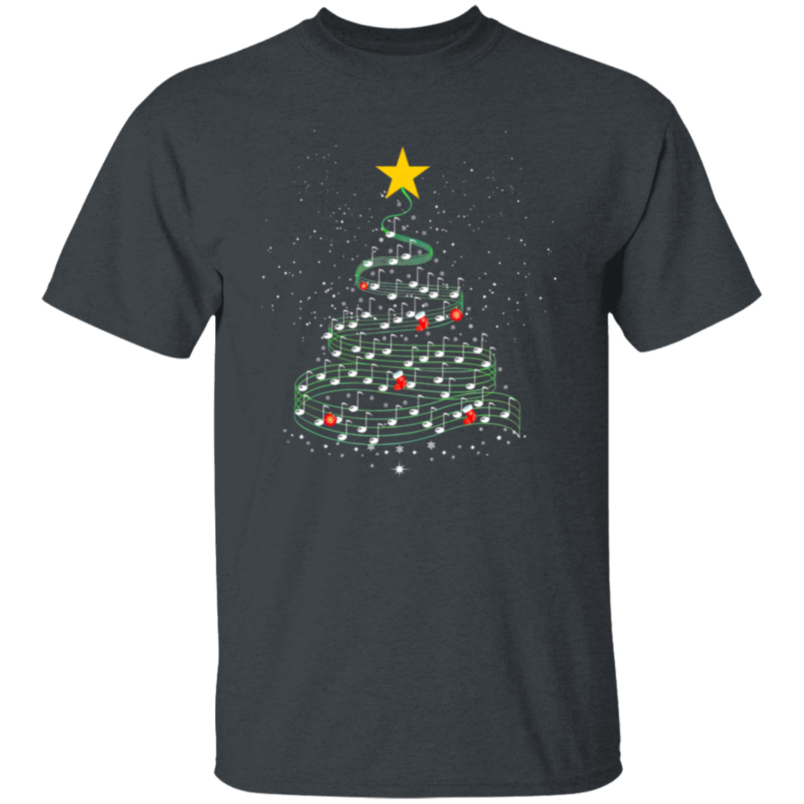 Music Note Christmas Tree Teacher Vintage Unisex  T-Shirt - letter