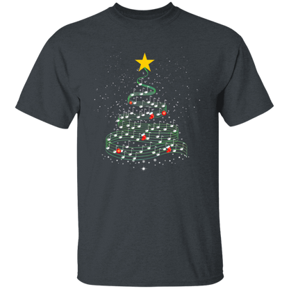 Music Note Christmas Tree Teacher Vintage Unisex  T-Shirt - letter