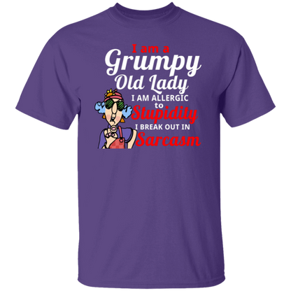 I’m A Grumpy Old Lady I Am Allergic To Stupidity I Break Out In Sarcasm T-Shirt - leleart