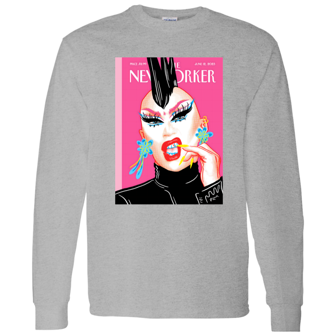 G540 LS T-Shirt 5.3 oz. The New Yorker Magazine Cover The Look Of Pride By Sasha Velour Unisex T-Shirt