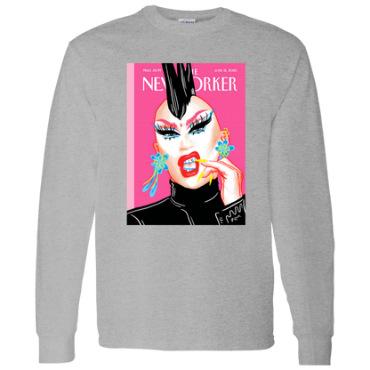 G540 LS T-Shirt 5.3 oz. The New Yorker Magazine Cover The Look Of Pride By Sasha Velour Unisex T-Shirt