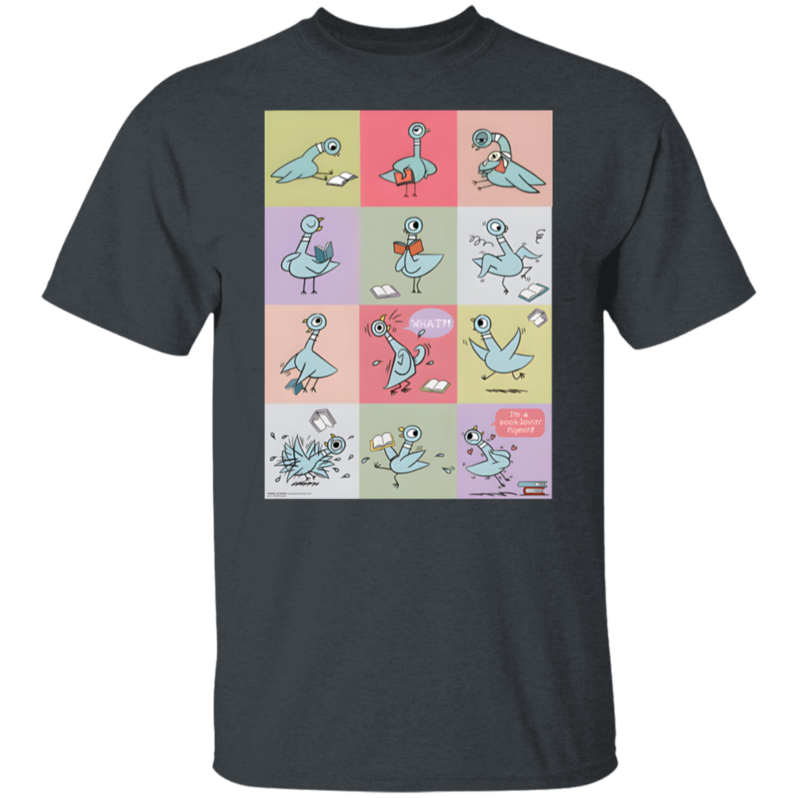 Pigeon Reading Shirt, Funny Book Lover Teacher Tee, Mo Willems Inspired Back to School T-Shirt