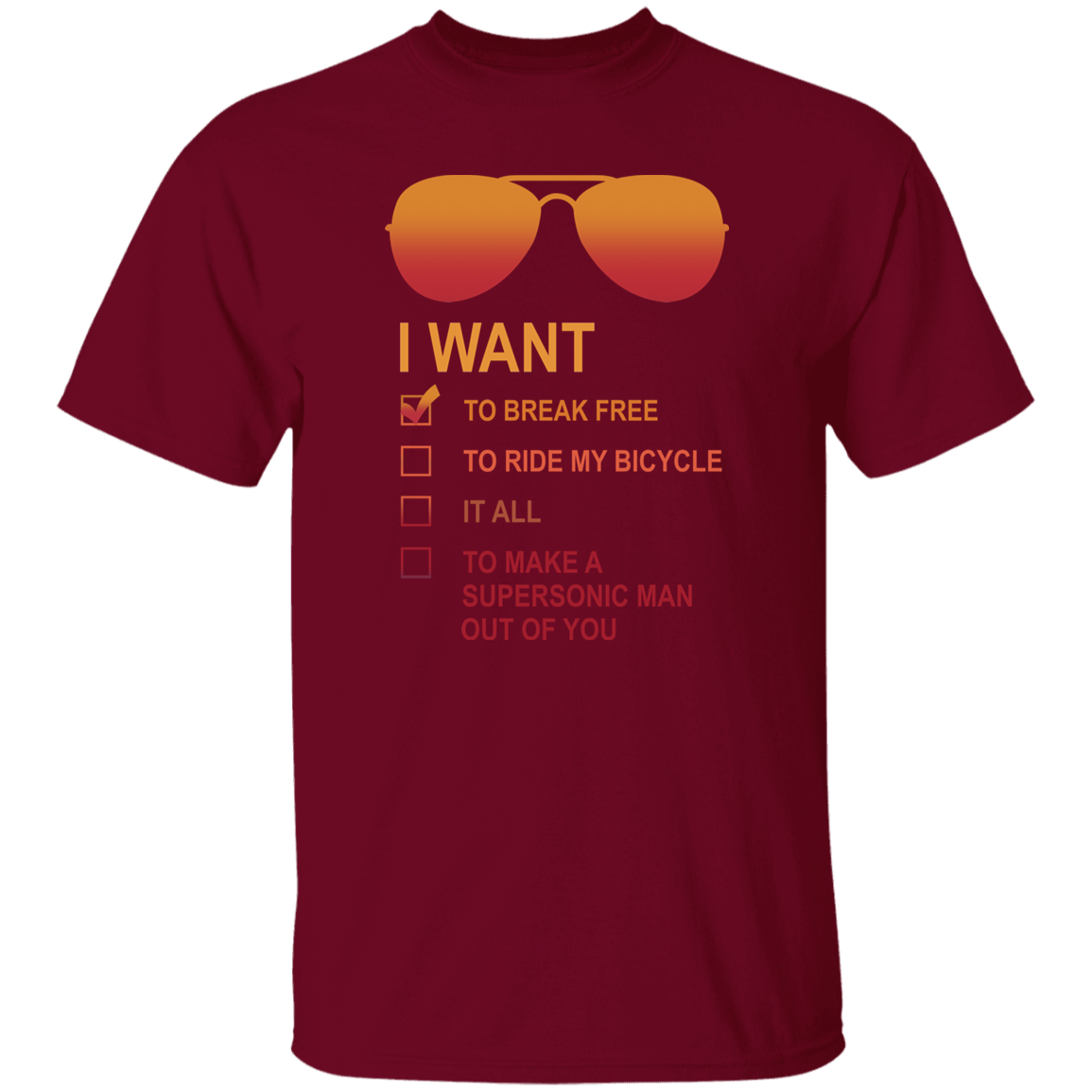 I Want to Break Free Freddie Mercury Glasses T-Shirt - leleart