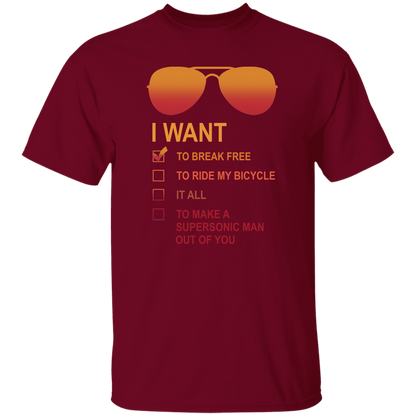 I Want to Break Free Freddie Mercury Glasses T-Shirt - leleart